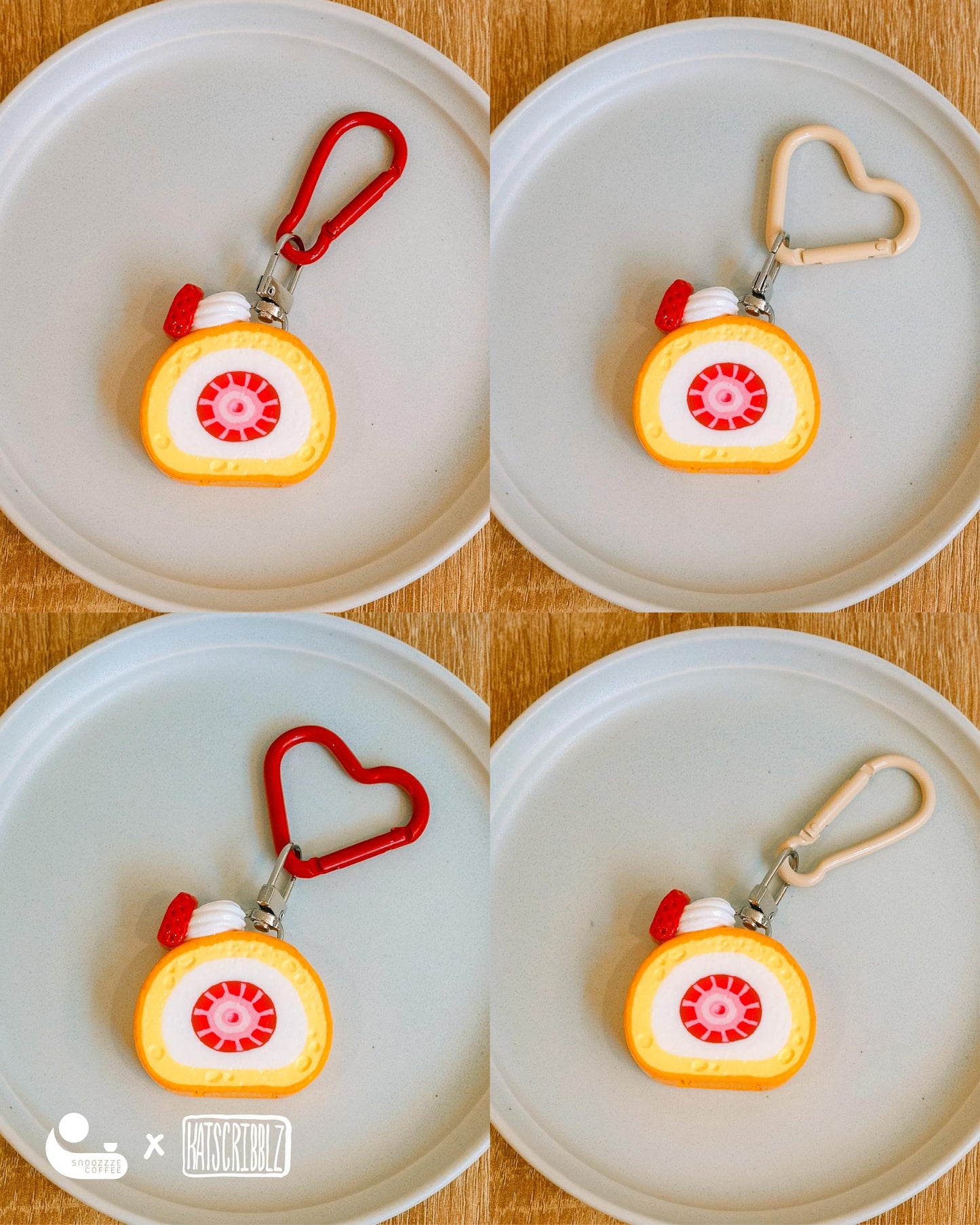 Strawberry Roll Cake Keyring – katscribblz's Collaboration