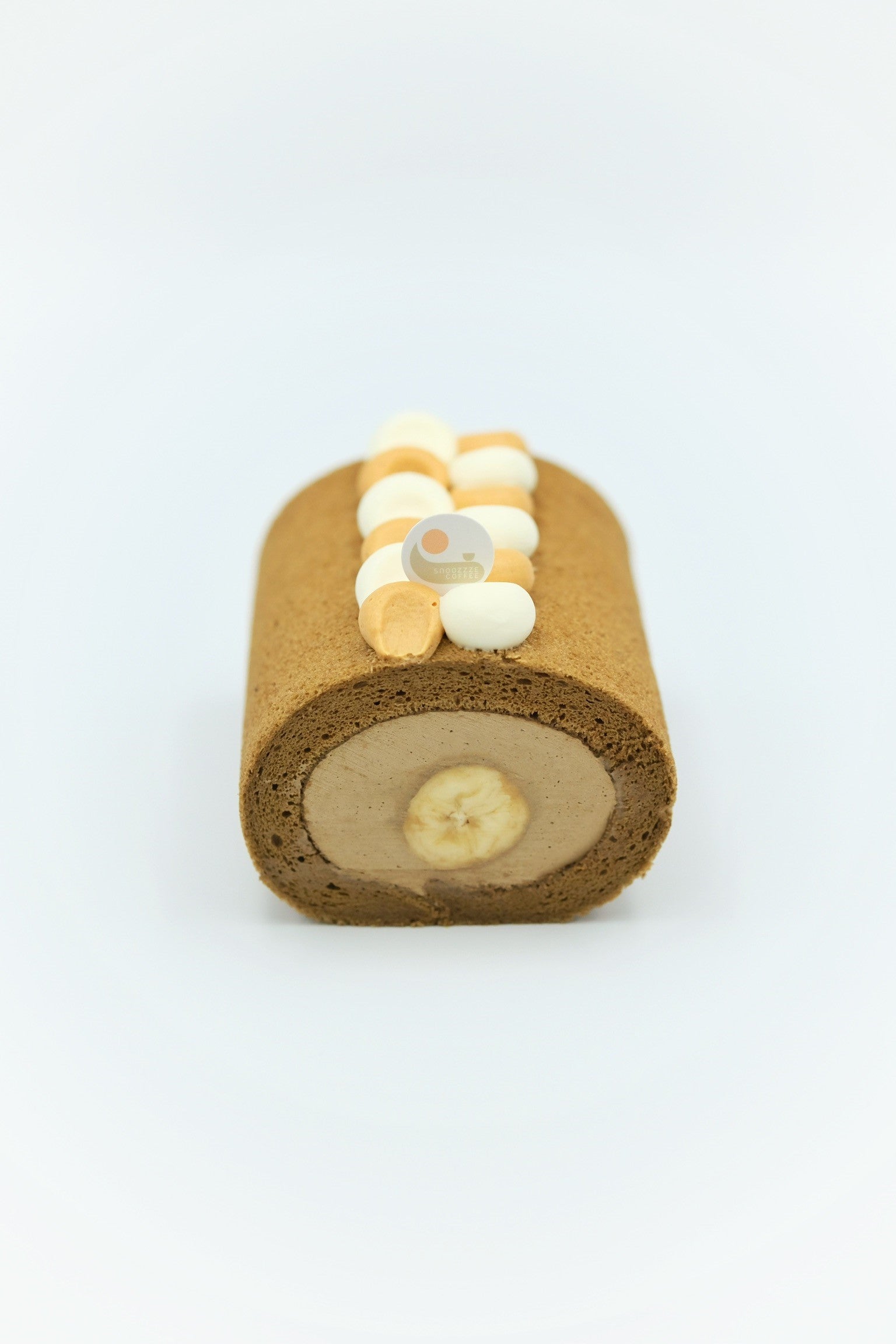 Hojicha Banana Caramel Roll Cake 12cm side view