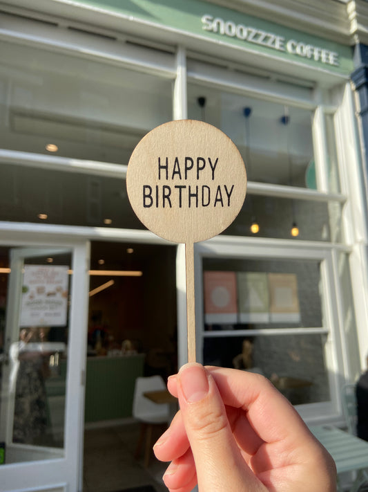 Candle / Wooden birthday topper